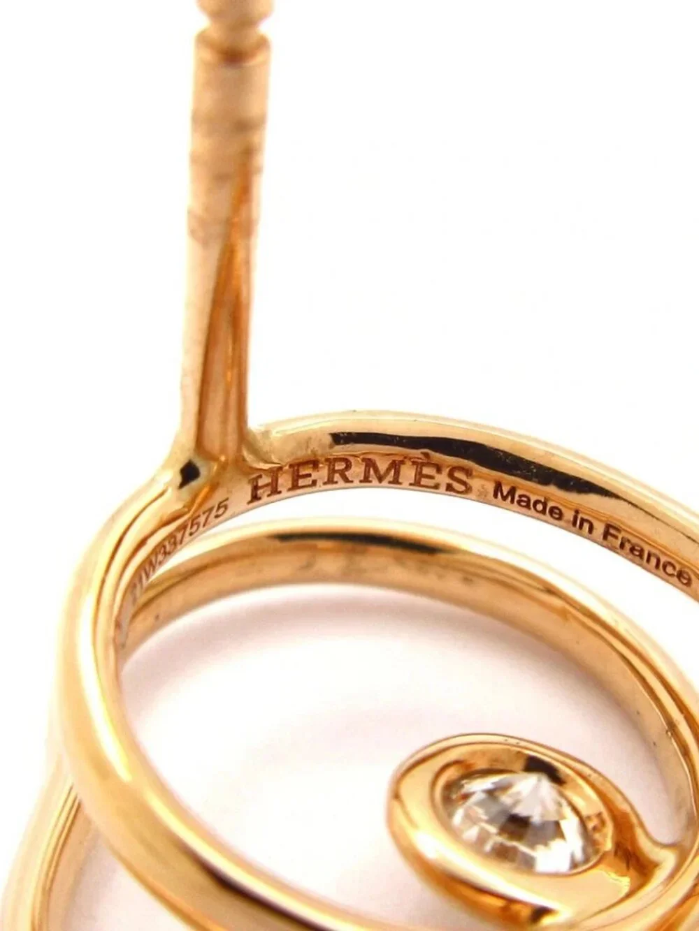 HERMES Vertige Cool TPM 18K Rose Gold Diamond Earrings